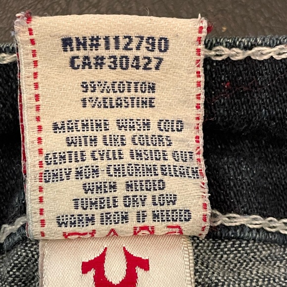 True Religion Skinny Jeans  #112790 Size 29, Swarovski Crystals, USA 99% Cotton - Picture 10 of 12